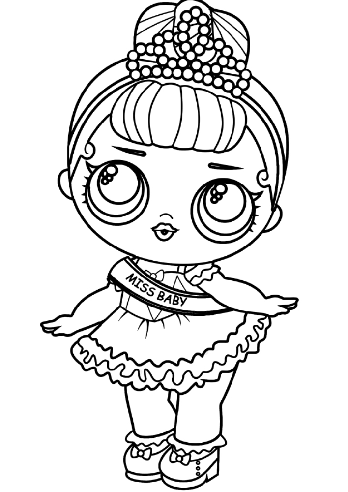 Coloring page Little fashionista Print